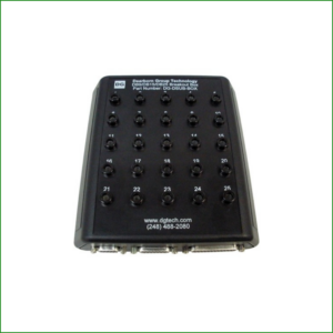 DG Technologies Heavy-Duty Breakout Box with DB9, DB15, and DB25 banana plug signal breakout connections.