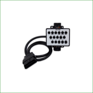 DG Technologies J1939 Breakout Box Kit with 9 banana jack pins, Type-1 and Type-2 connectors, and termination jumpers.